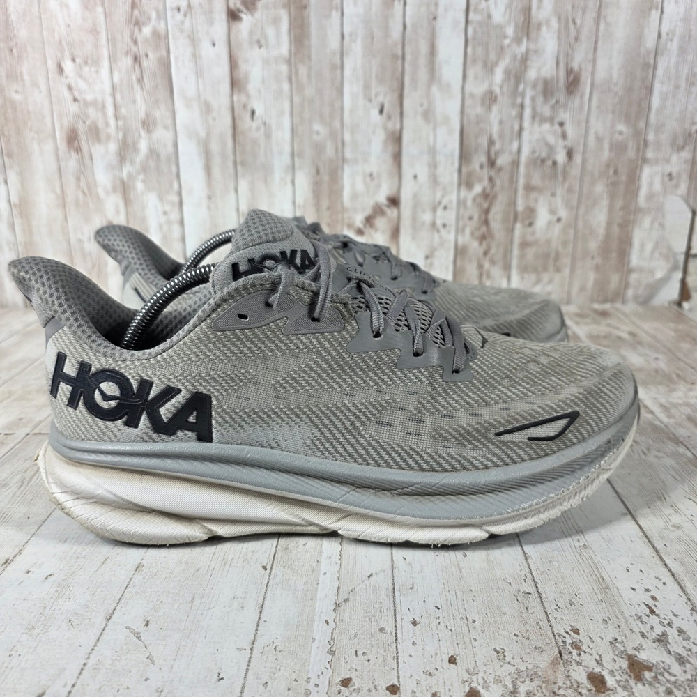 Hoka Clifton 9 Mens 11D Harbor Mist Black Running Shoes 1127895 HMBC
